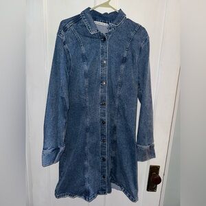 Abercrombie & Fitch Blue Denim Women's Dress XL Tall